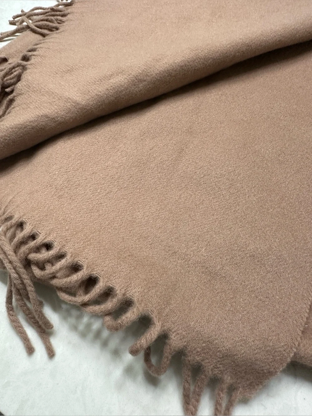 Acne Studios fringed wool scarf in warm camel-pink, NWT, oversized - Picture 2 of 6
